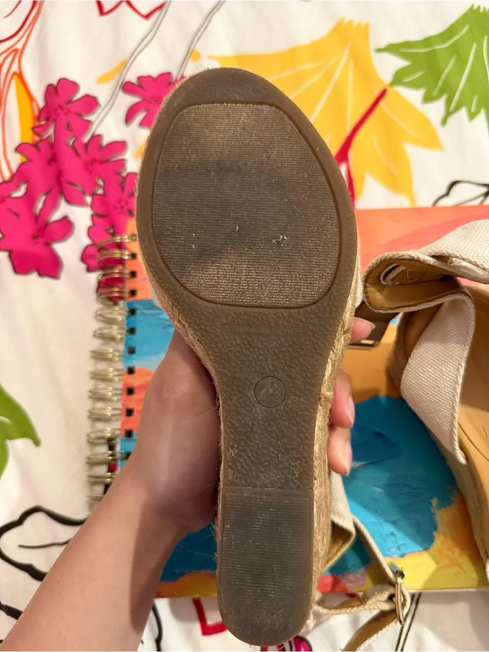 J. Crew Cream Canvas Espadrille Wedge Sandals